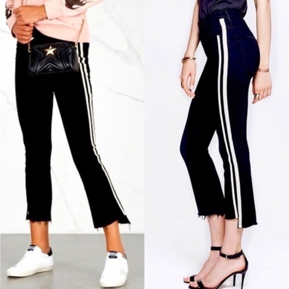 MOTHER Insider Crop Step Fray Guilty Racer Black High Rise Jeans Women’s Size 26